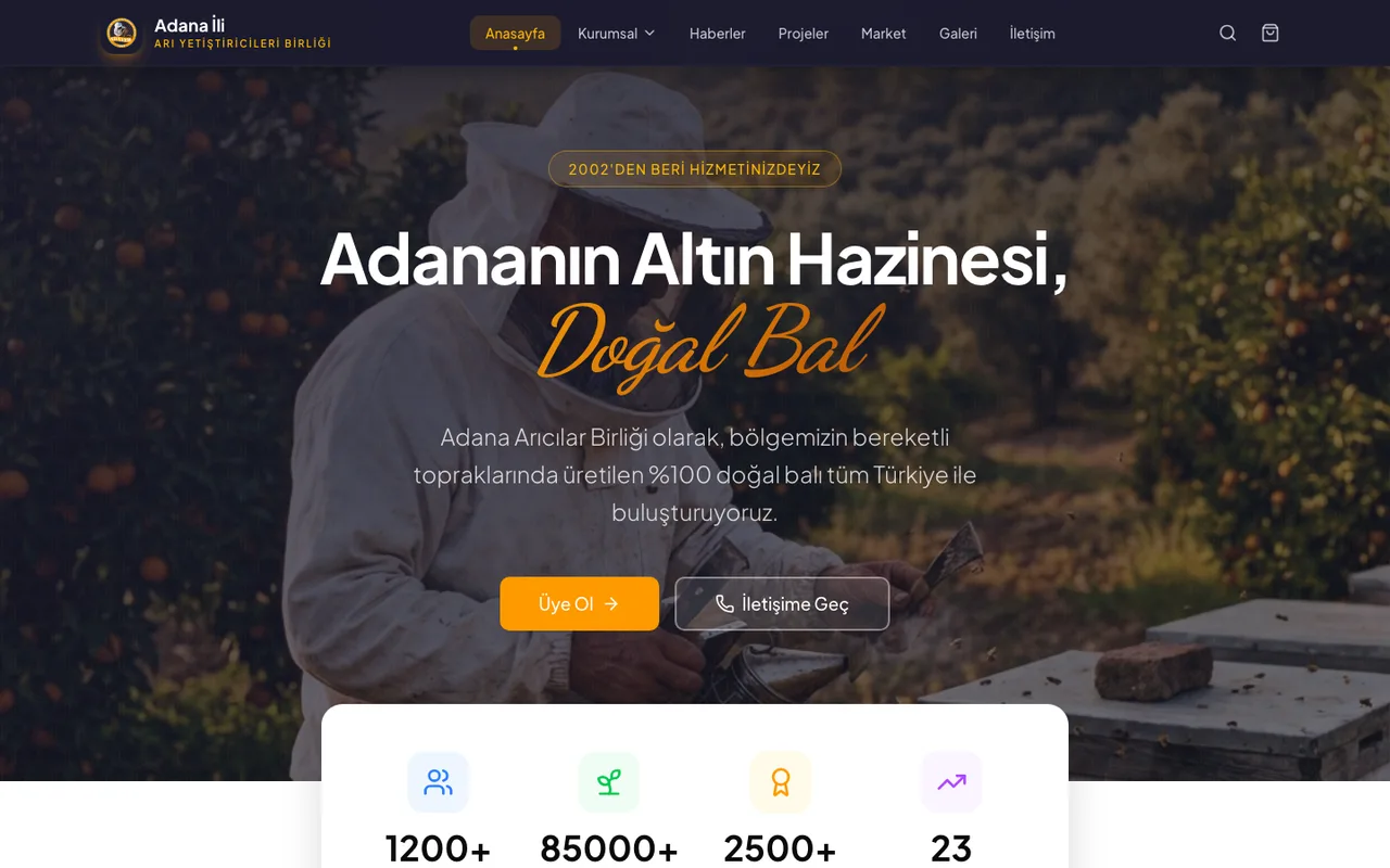 Adana Arıcılar Birliği website preview