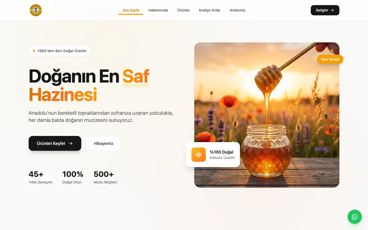 Tüfekli Arıcılık website preview